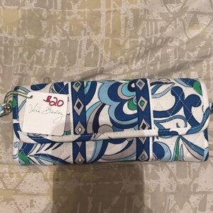 Vera Bradley Blue and Green Patterned Clutch